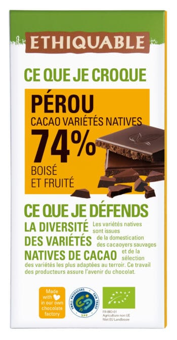 Chocolat noir 74%  Pérou