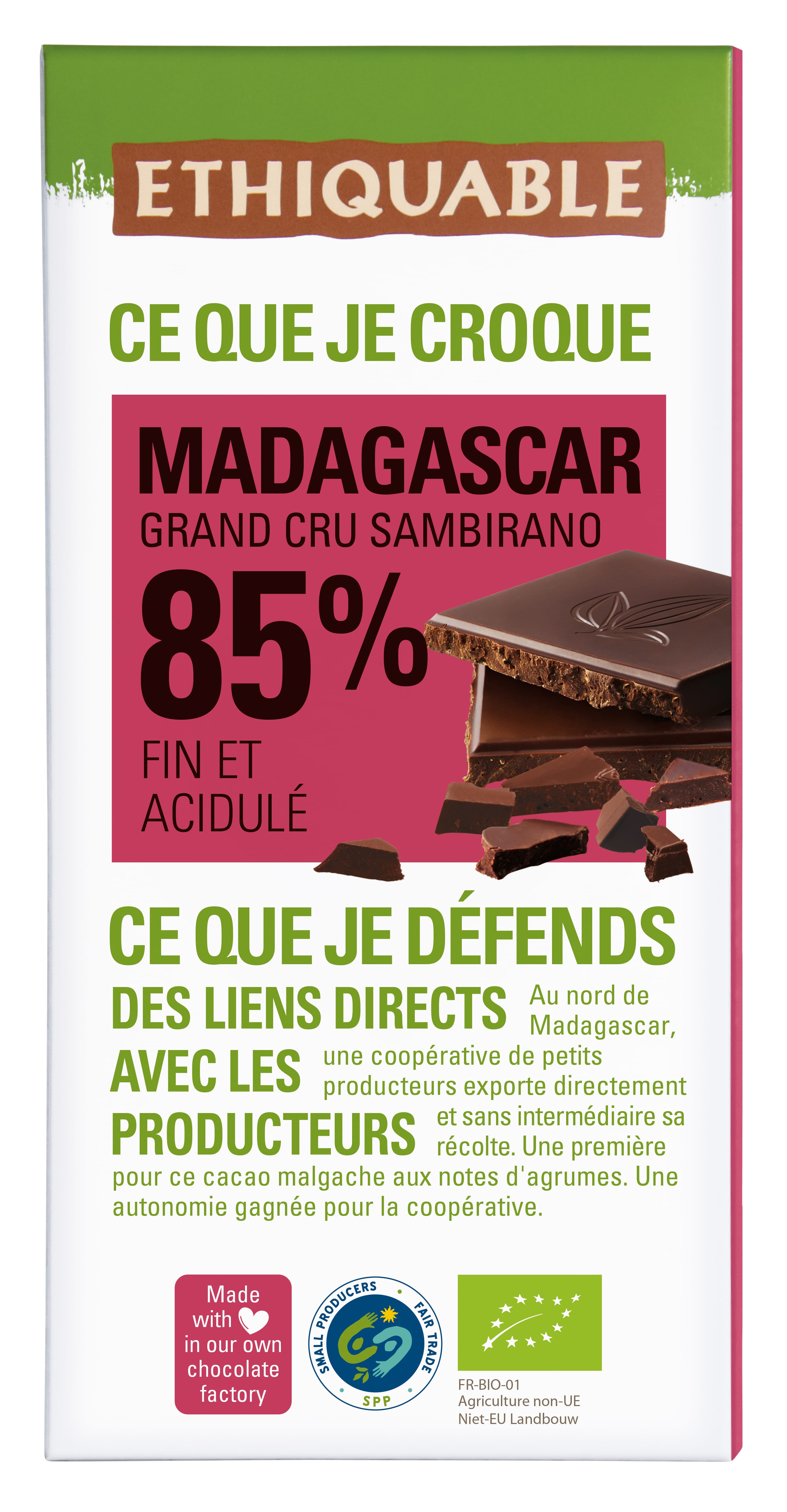 Pure chocolade 85% Madagaskar Grand Cru Sambirano
