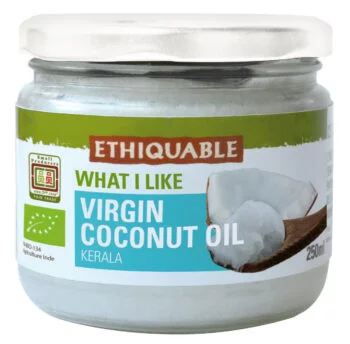 Bocal d'huile vierge de coco bio et équitable