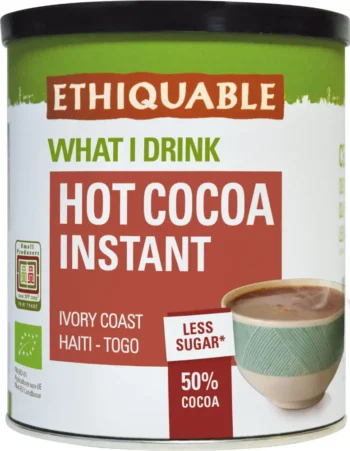 Boîte de cacao en poudre instantané bio et équitable