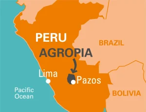 Localisation de la coopérative Agropia au Pérou