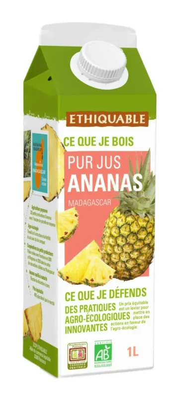 Brique de pur jus d'ananas