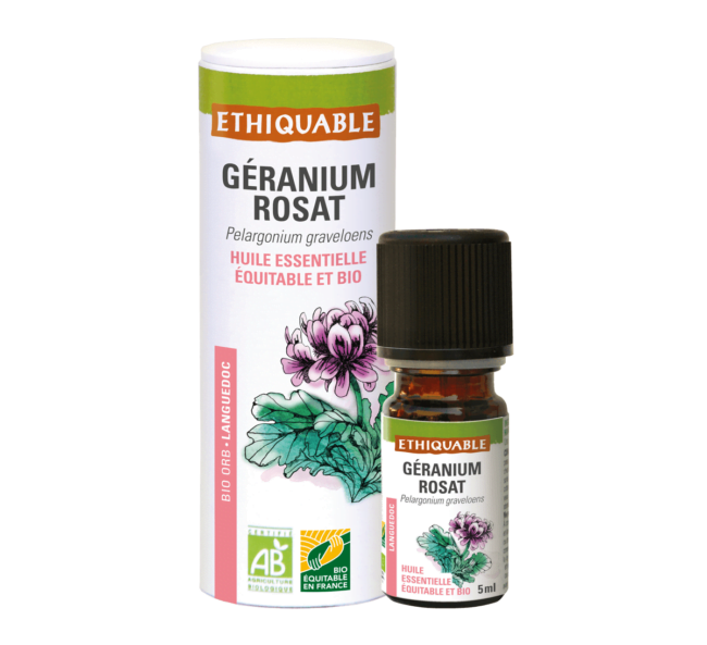 Huile Essentielle De Géranium Rosat 50ml - Pure, Naturelle, 100% Française