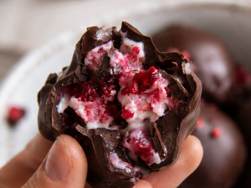 bouchées framboises chocolat